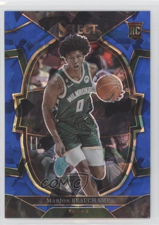 2022 Panini Select Concourse Blue Cracked Ice Prizm MarJon Beauchamp Rookie RC