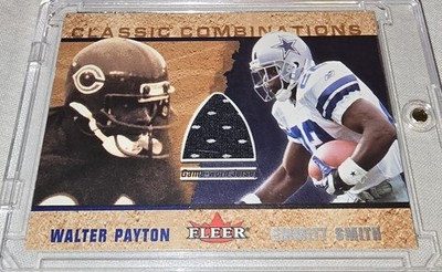 2002 Fleer Tradition Classic Combinations Walter Payton Game Used Jersey Emmitt