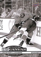 2025-26 Upper Deck Series 2 Jackson LaCombe UD Canvas Black & White #C-157 Ducks