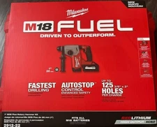 Milwaukee SDS Plus Rotary Hammer KitM18 FUEL 3-Mode Brushless 1" 18VOLT  2912-22