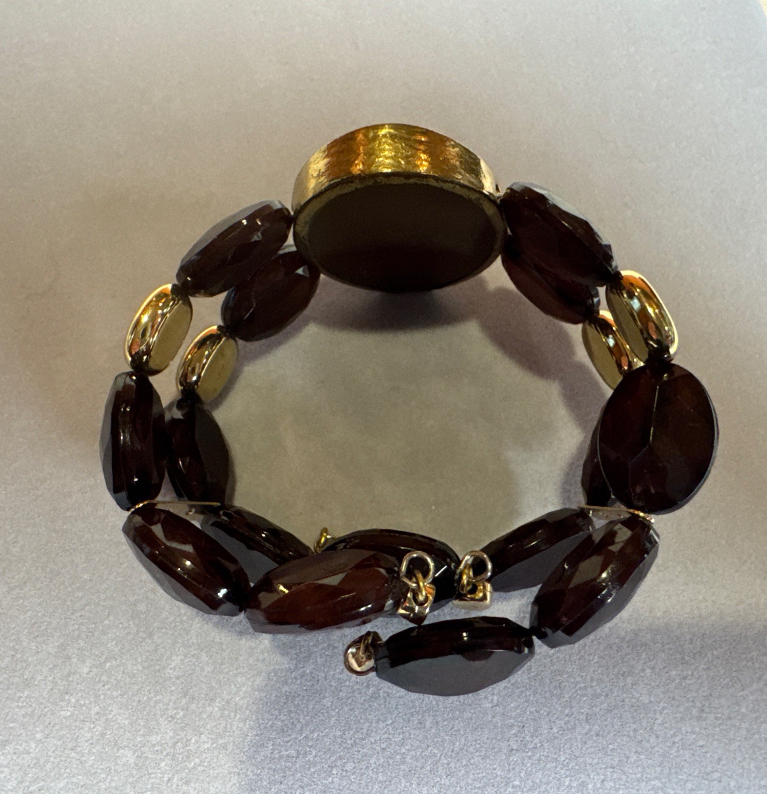 Abalone Shell Statement Stretch Cuff Bracelet Pla… - image 6