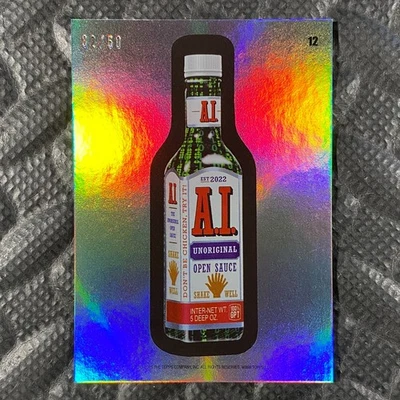 TOPPS WACKY PACKAGES 2025 ALL-NEW SERIES A1 OPEN SAUCE #12 RAINBOW FOIL 32/50 - Image 1 of 2