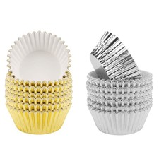 200 Pz/2 Porta Carta per Torte Pori Alluminio Ispessito Baby Foil Cupcake Wrapper