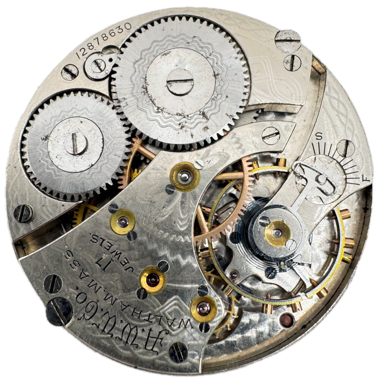 Antique 1906 Waltham 16s 17 Jewel Hunter Pocket Watch Movement 625