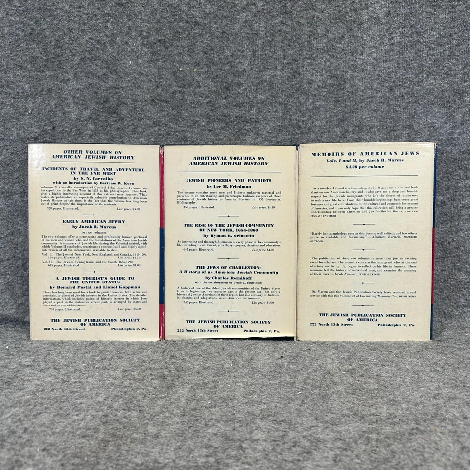 Memoirs Of American Jews 1775-1865 том 1, 2, 3 ПОДПИСАНО Джейкобом Рейдером Маркусом HCDJ - Изображение 4 из 4