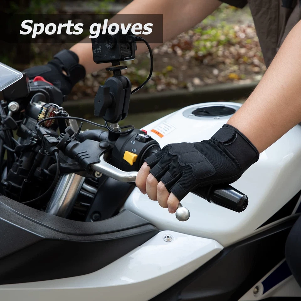 FlORETTO Fingerless Gloves Half Finger Hiking Cycling Driving Motorcycle Clim... - Image 4 of 4