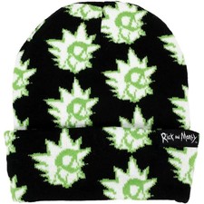 Rick and Morty - Rick Beanie Hat All Over Print, Glow in the Dark - Bioworld