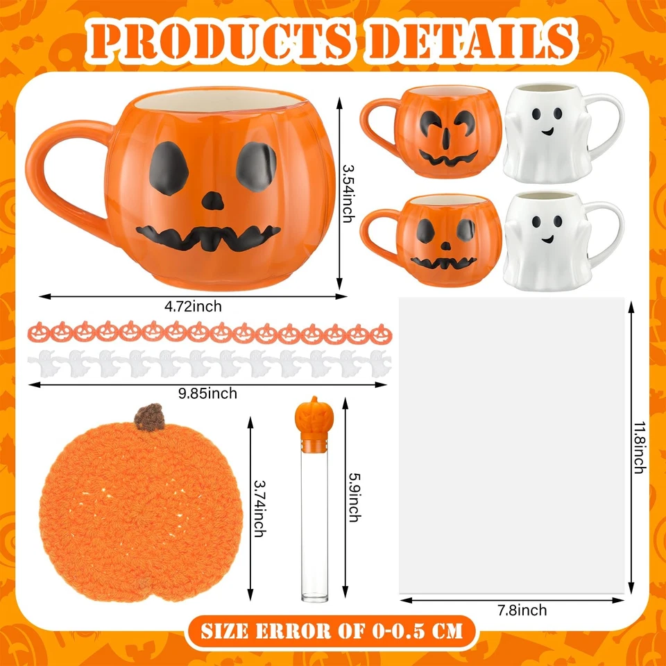 21 peças conjunto de canecas de presente Halloween Party Favors 14 oz 12 oz café fantasma abóbora... - Imagem 2 de 4