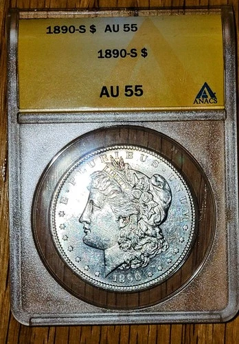1890-S Morgan Silver Dollar AU 55  ANACS