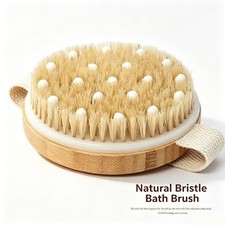 Premium Natural Bristle Wooden Bath Shower Body Back Dry Skin Brush Scrubber
