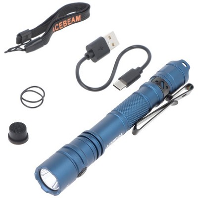 AceBeam TAC 2AA LED-Taschenlampe mit max. 1.400 Lumen und bis zu 304 Meter, blau