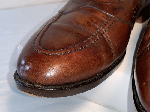 To Boot New York Camel Dark Brown Leather Loafer US 11 Men's Made Italy England - Picture 4 of 24
