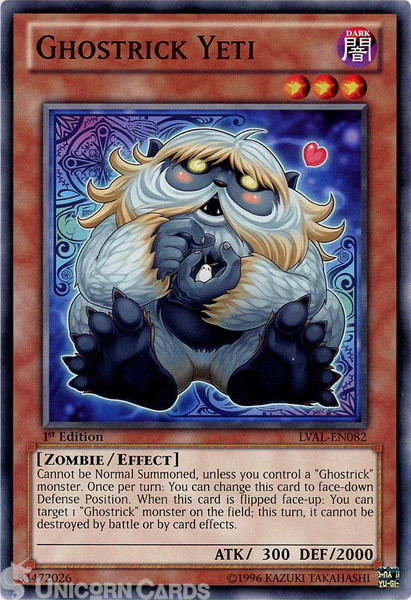 LVAL-EN082 Ghostrick Yeti Common 1st Edition Mint Yu-Gi-Oh! Card
