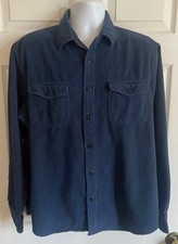 Grizzly Mountain Mens Blue Long Sleeve Heavier Cotton Flannel Shirt - Size XL