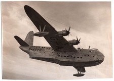 1947 Corto Británico Saro Shetland G-AGVD Vuelo de Prueba Original Noticias Foto