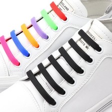 Elastic Shoe Laces No Tie Silicone Rubber shoelaces trainers shoes Adults & Kids