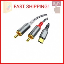 USB C to 2 RCA Audio Cable, 6.6 Ft Type-C to RCA Male to Male Y RCA Splitter, 2R