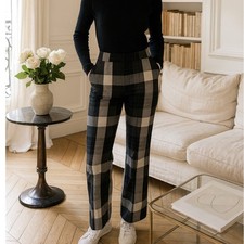 Urban Outfitters Tasha High Rise Kick Flare Pant Black Plaid Motif XS NWT Preppy