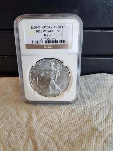 2015 W Burnished Silver Eagle NGC MS 70 Brown Label