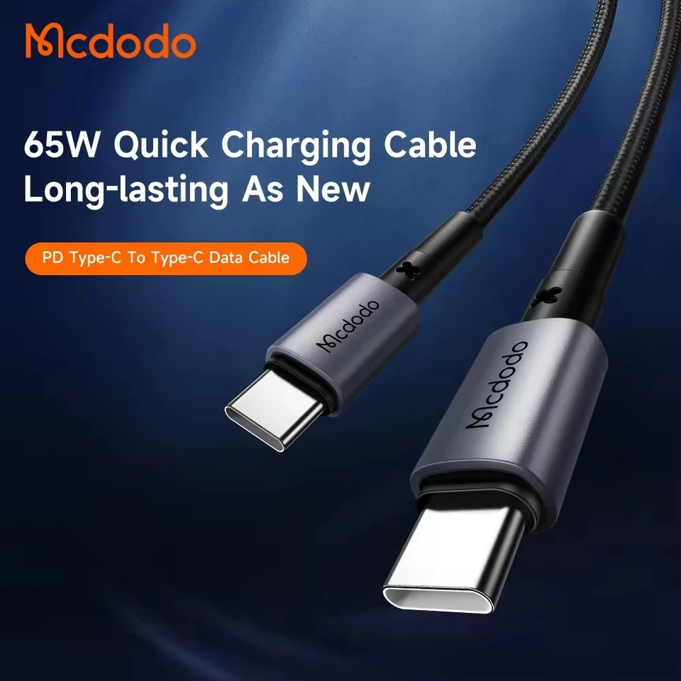 Mcdodo 65W PD USB C To C Charging Nylon Cable Plated Metal Housing 60W PD - Image 2 of 4