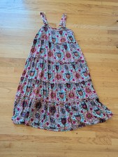 Natural Life Floral Tiered Maxi Dress XL Rayon Boho Cottagecore Ankle Length M75