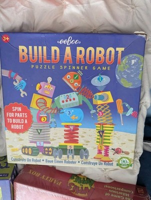 Saxton Fre 2008 EeBoo Spin-to-Play BUILD A ROBOT Puzzle Spinner Game NEW