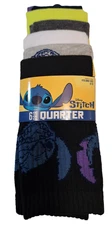 Disney Stitch Movie 6 Pair Adult Socks Quarter Crew Ankle Socks New