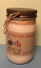 Hand Poured Soy Wax Candle Pumpkin Spice 16 Oz Glass Jar New Christmas Gift