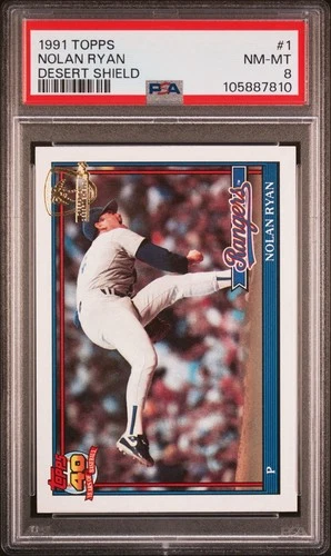 1991 Topps Desert Shield #1 Nolan Ryan PSA 8 NM-MT – Rare Gulf War Issue HOF