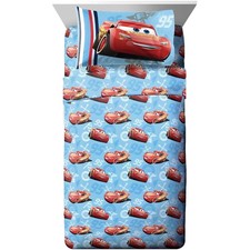 Disney/Pixar Cars 95 Full Size Sheet Set with Lightning McQueen - 4 Pieces