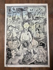 Ercolani E. 1909-1974 Disegno a China  (La Prigione)di Mario Puccini con Dedica