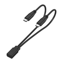 2-in-1 USB C Splitter Charge Cable, USB-C Female to 2 Type-C Male 1 in 2 Out ...