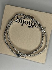 Bijoux Bar Silver Tone Beaded Stretch Bracele...