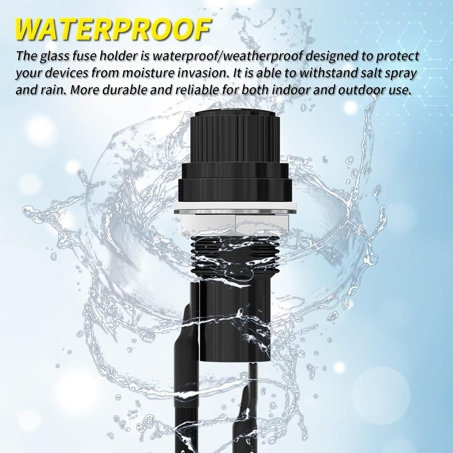 Panel Mount Fuse Holder 5X20Mm 12V DC 250V AC Screw Cap Fuse Holders with Pre-So