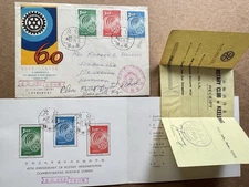 Taiwan 1965 FDC (25-25) +Rotary Intl #1438-40 =FDC +Official Folder +Rev Receipt