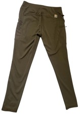 Carhartt Force Fitted Leggings M Tarmac Green Fitted Stretch Pockets Lightweight
