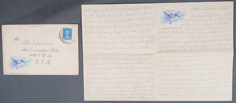 MayfairStamps Germany 1928 Hamburg America Line to Milwaukee WI Letter & Cover a