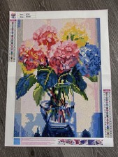 Diamond Painting Finished Completed 3D Wall Art 12x16  Floral Flowers Hydrangeas