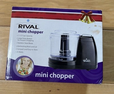 Rival Mini Chopper 1.5 Cup Capacity - 30 Watts Motor - MC-67BL Black . New