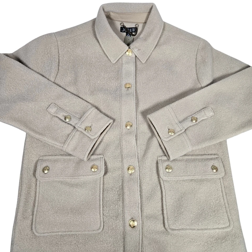 J. Crew Boucle shirt-jacket in Sandstone M NWT CF098 - Image 4 of 4