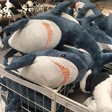 58CM Ikea Blahaj Large Plush Shark Pillow Soft Stuffed Cute Animal Toys Gift
