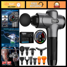 Deep Tissue Massage Gun with 10 Heads, Quiet Percussion Massager for Pain Relief
