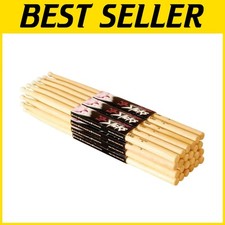 Professional Maple Wood Drumsticks, 5B Tip, 12 Pairs
