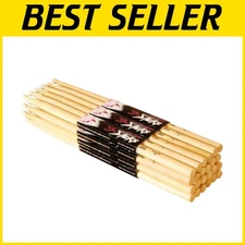 Professional Maple Wood Drumsticks, 5B Tip, 12 Pairs
