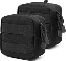 2 Pack Small Molle Pouch, Mini Tactical EDC Belt Pouches 4.5x4.5 GP Pouch Admin