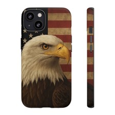 Tough Cases. Vintage Flag, with an American Eagle, Phone Case.