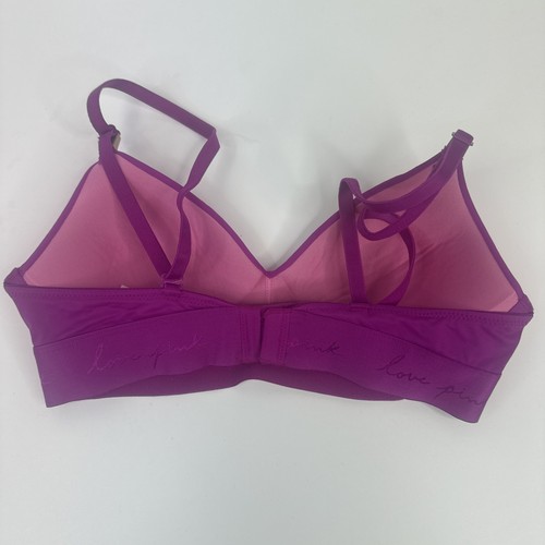 Victoria's Secret Pink Wear Everywhere Lightly Lined Wireless T-Shirt Purple 32A - Picture 2 of 10