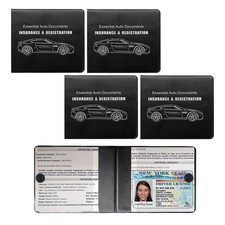 4 PCS Car Registration and Insurance Holder, Vehicle Glove Box