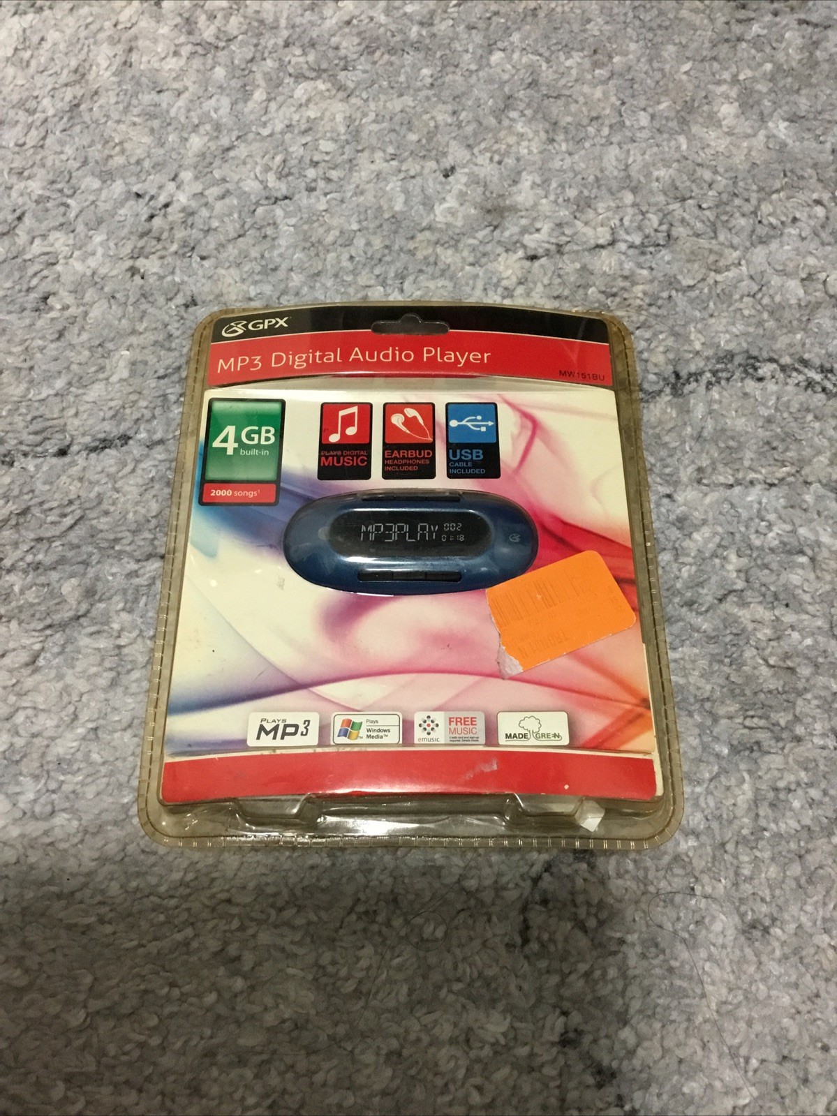 Blue GPX MP3 Digital Audio Player 4 GB