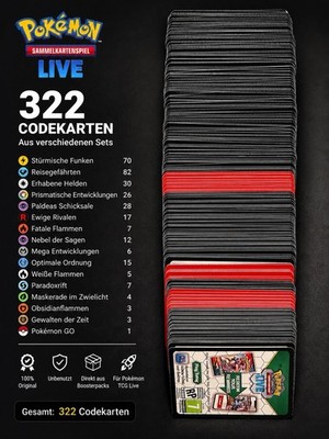Pokémon TCG Live Codekarten Sammlung   322 Codes aus aktuellen Sets   Unbenutzt
